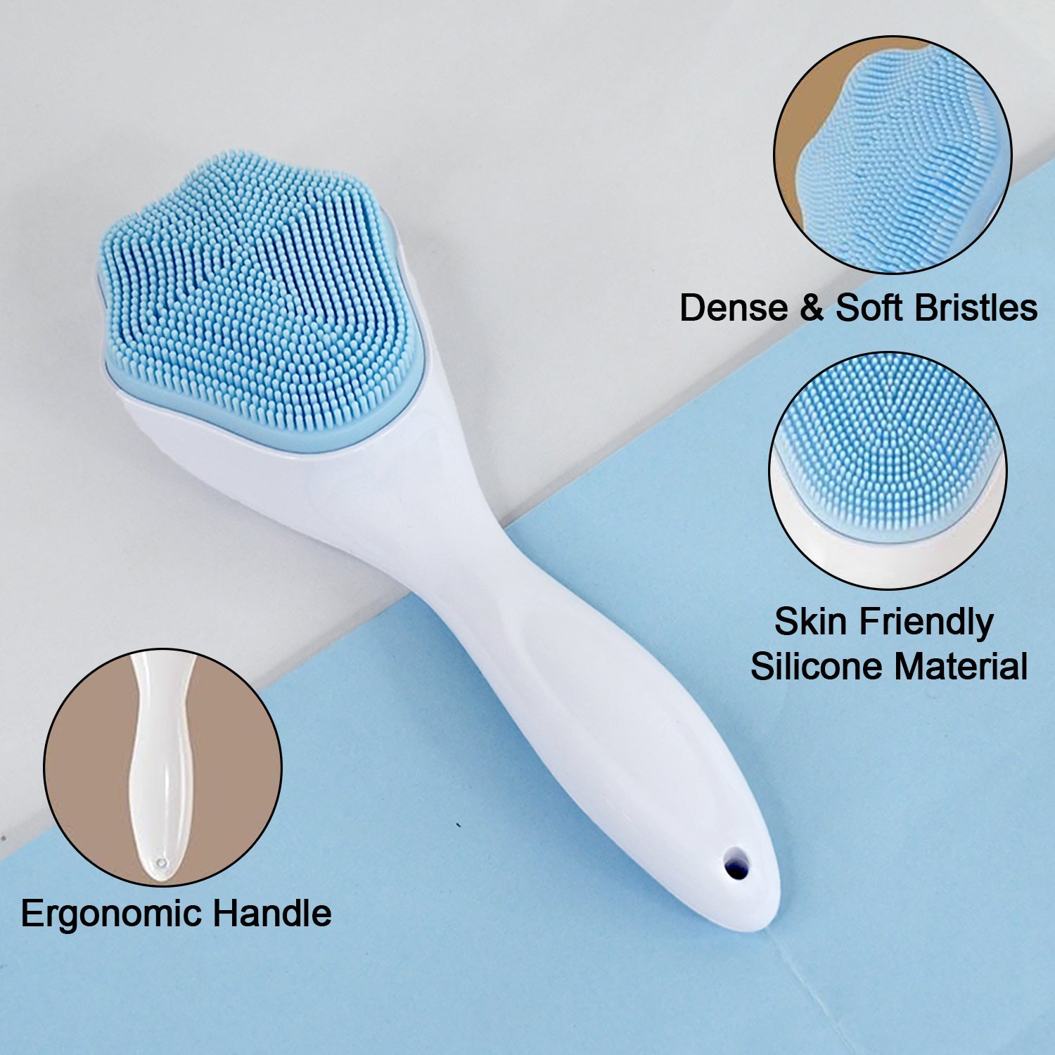 Silicone Face Scrubber Exfoliating Brush, Manual Handheld Facial Cleansing Brush (1 Pc) Silicone Face Scrubber Exfoliating Brush, Manual Handheld Facial Cleansing Brush (1 Pc)